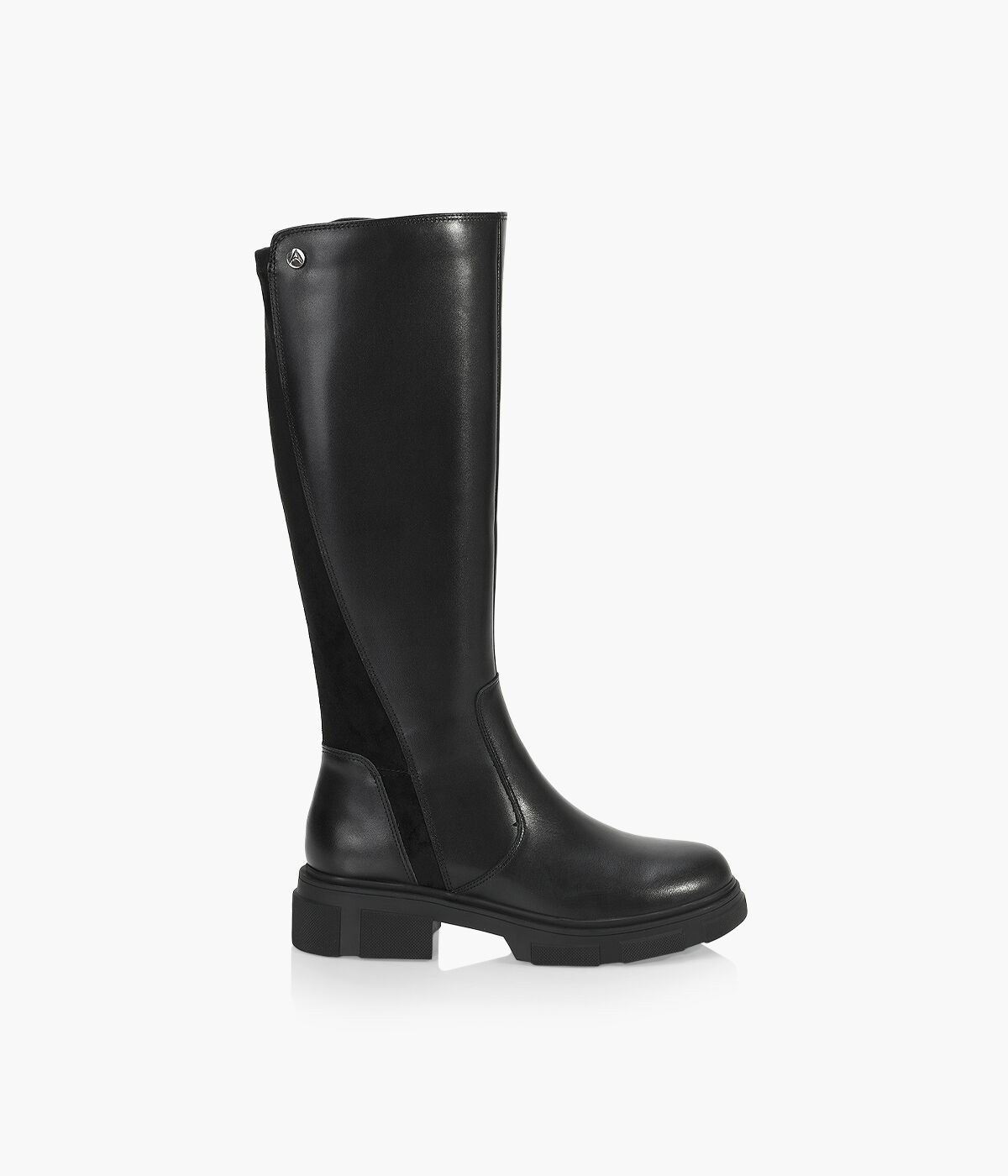 Flat leather knee high boots shop