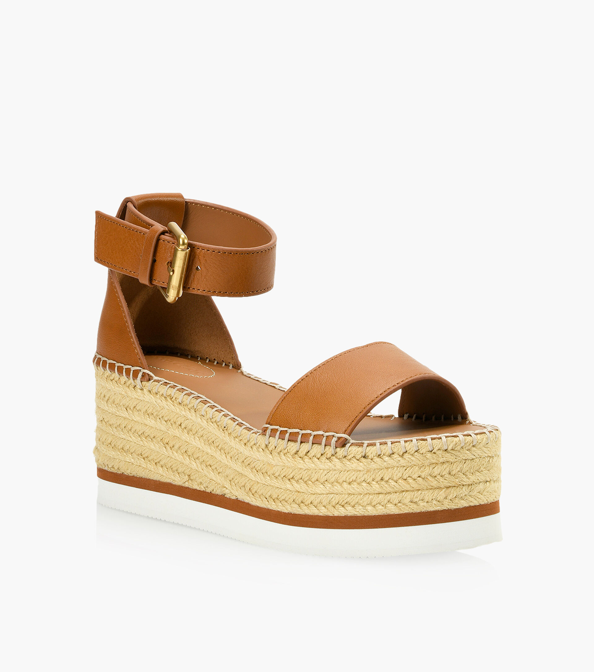 SEE BY CHLOE GLYN ESPADRILLE SANDAL Tan Leather Browns Shoes