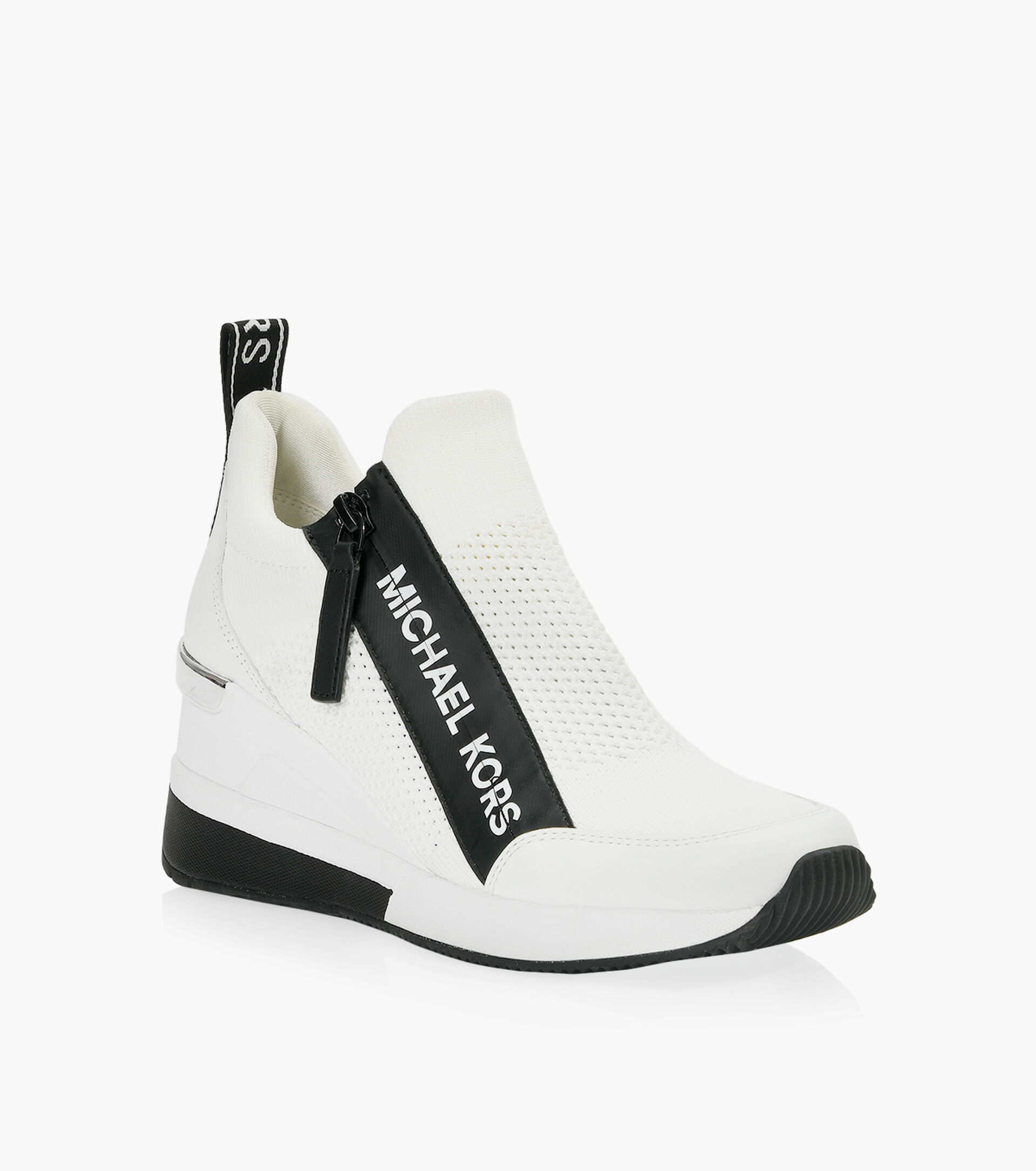 MICHAEL MICHAEL KORS WILLIS WEDGE TRAINER - White & Colour Fabric | Browns  Shoes