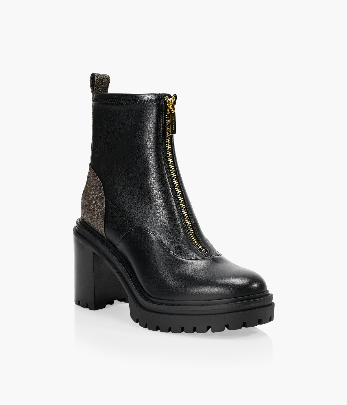 MICHAEL MICHAEL KORS CYRUS ZIP BOOTIE Black Browns Shoes