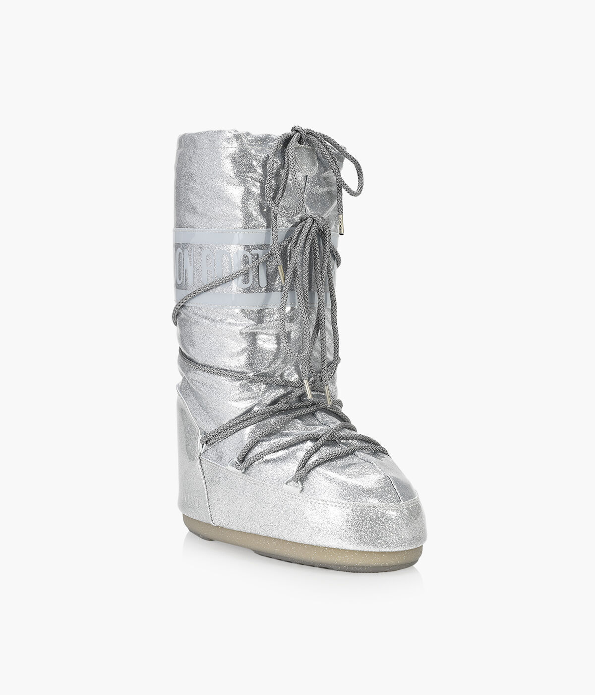 MOON BOOT ICON GLITTER Silver Synthetic Browns Shoes