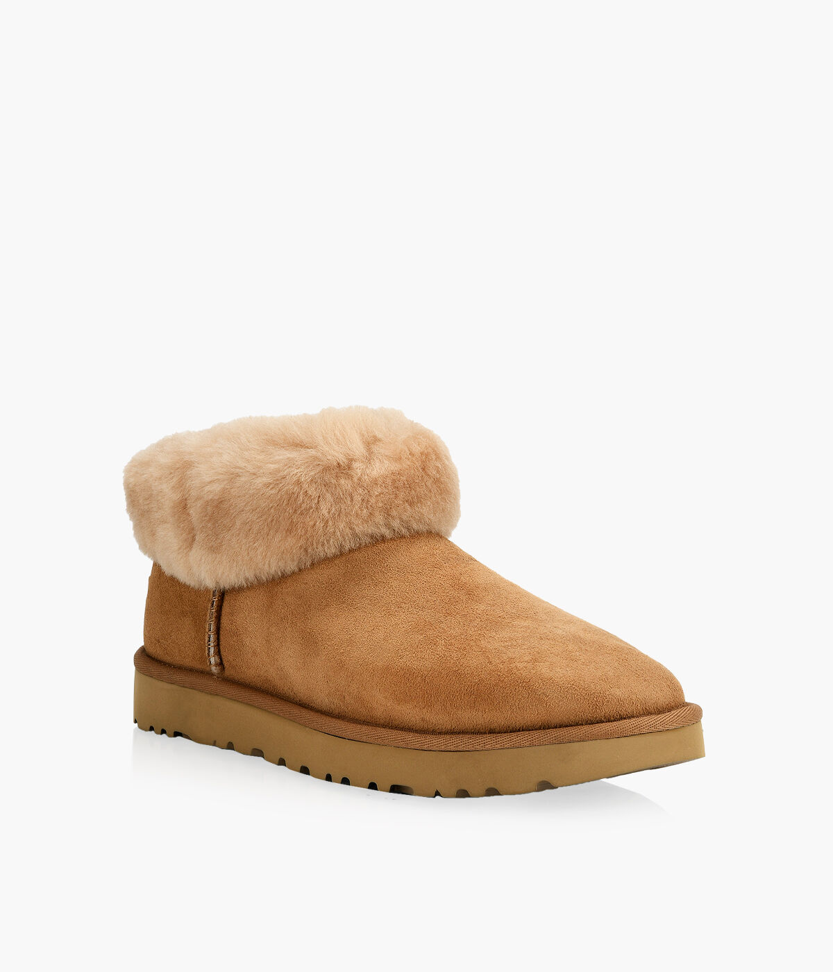 UGG CLASSIC ULTRA MINI FLUFF Tan Suede Browns Shoes