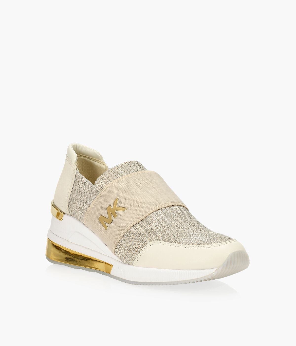 Michael kors white 2025 and gold trainers