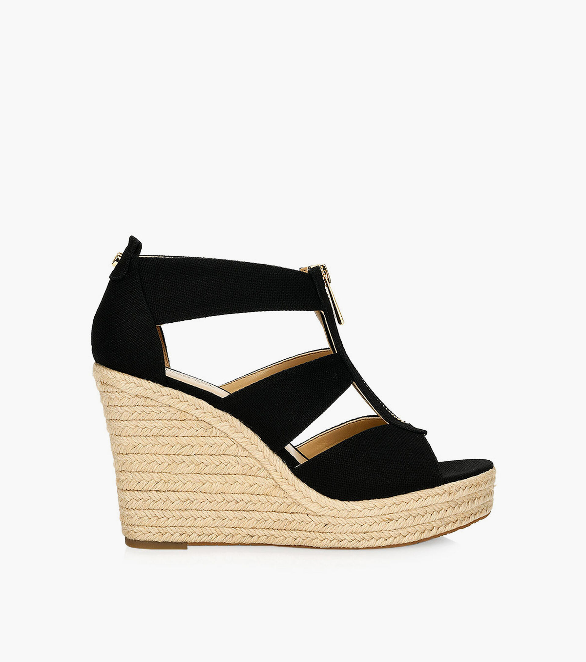 Michael Michael Kors Damita Wedge Black Fabric Browns Shoes