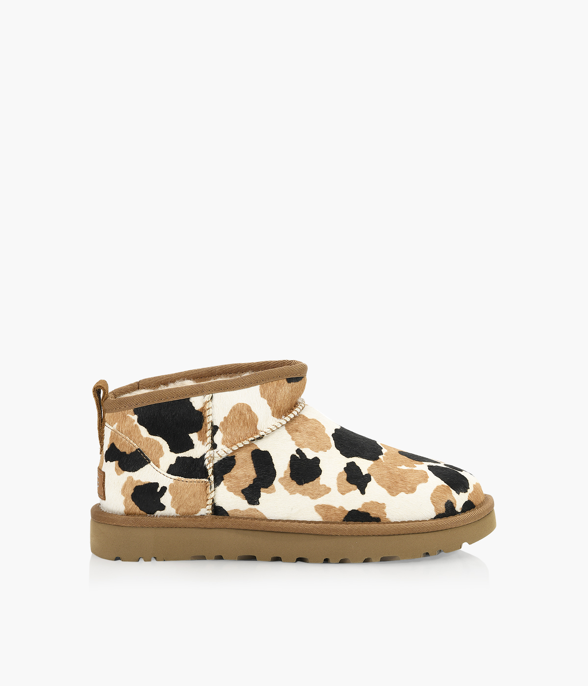 UGG CLASSIC ULTRA MINI COW PRINT - Tan Suede | BrownsShoes