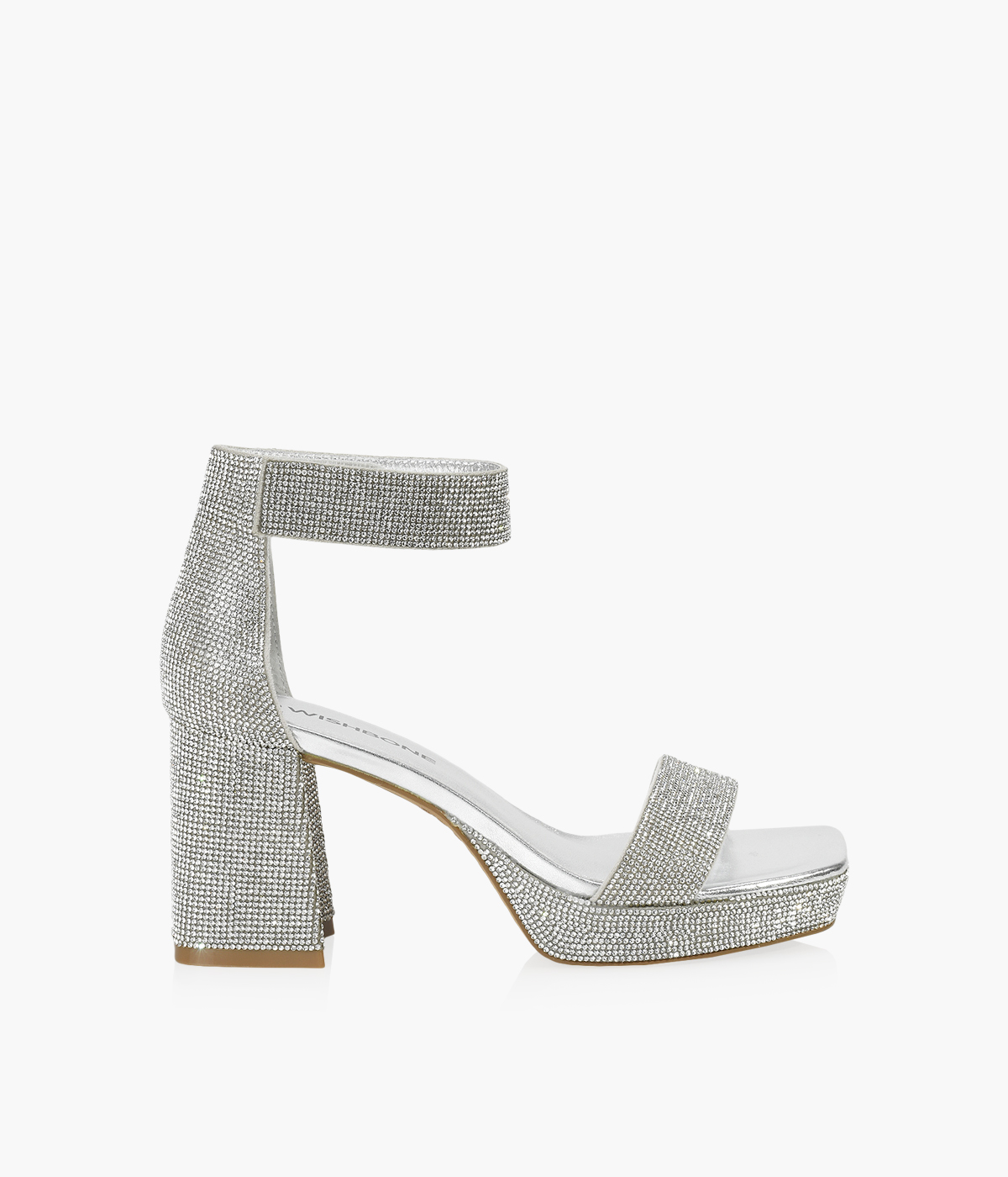 WISHBONE KIARA Silver Leather Browns Shoes
