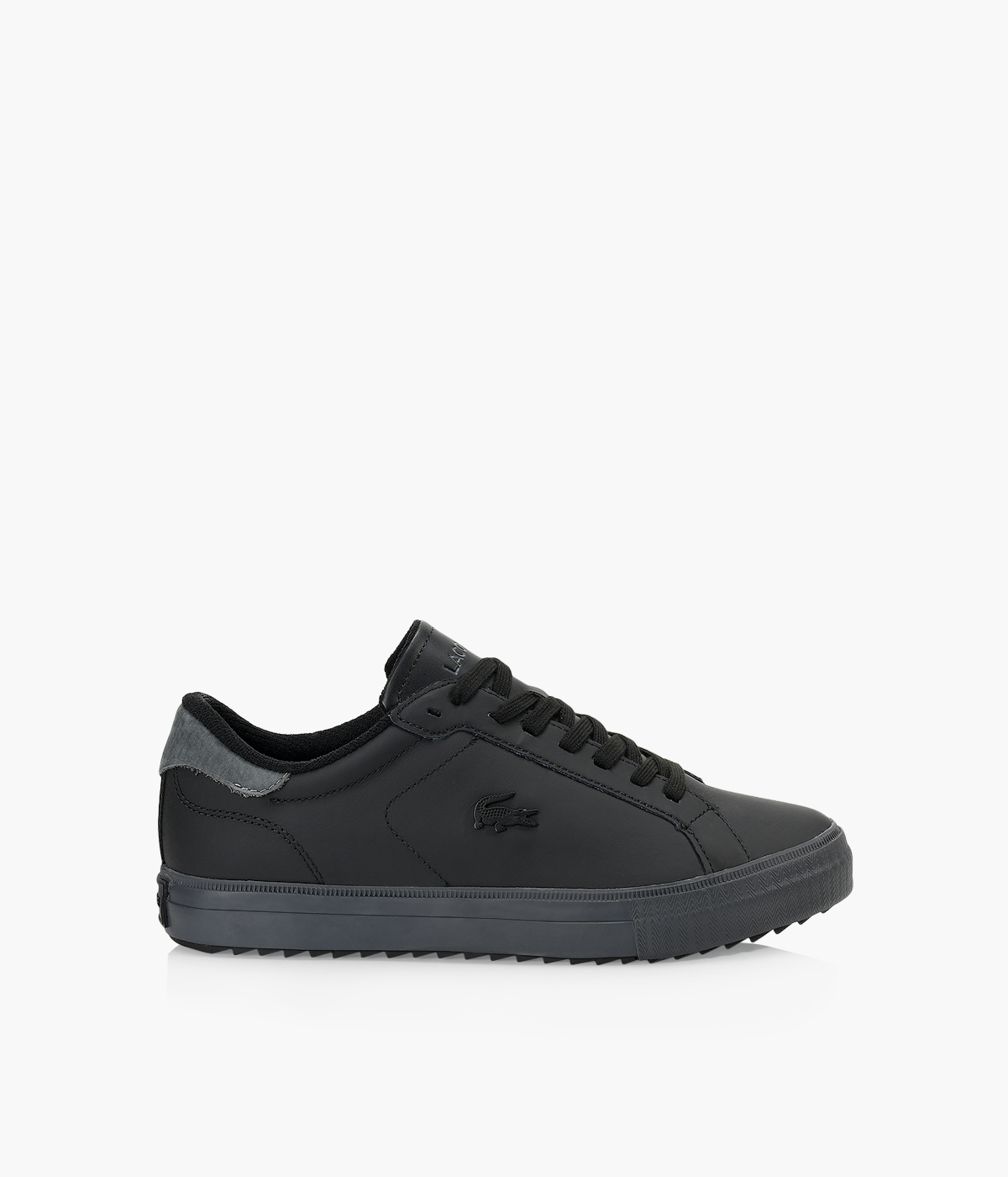 LACOSTE POWERCOURT WINTER 222 1 Black Leather Browns Shoes