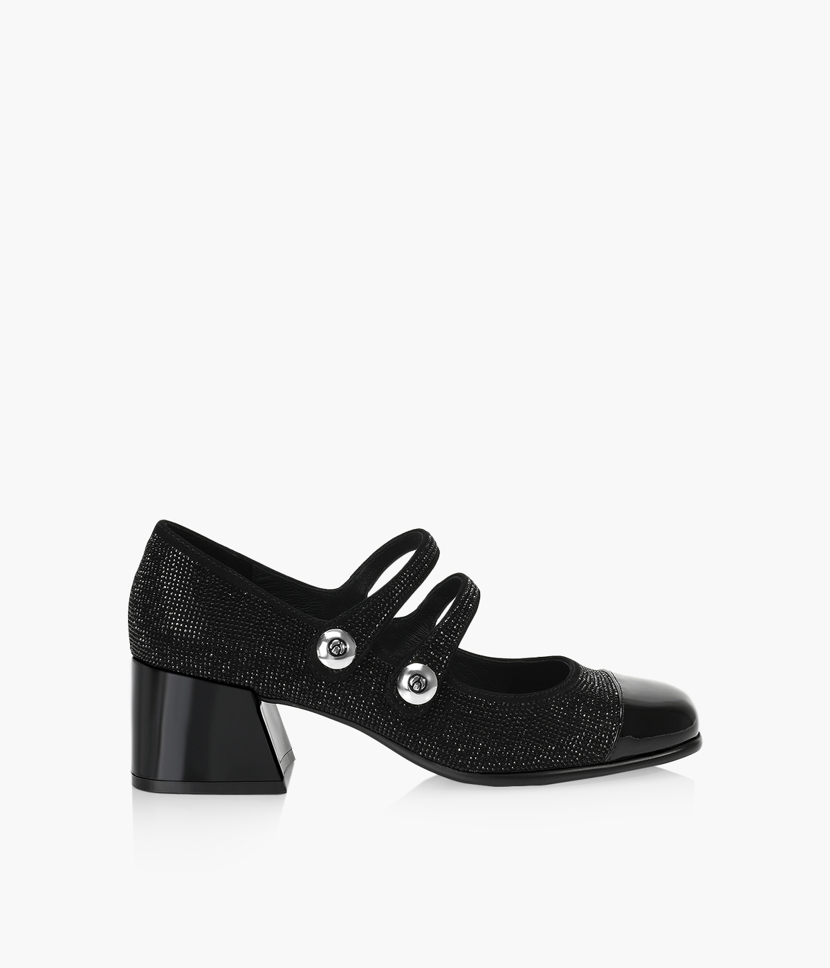 WISHBONE ROSALIE CRYSTAL Black Leather Browns Shoes